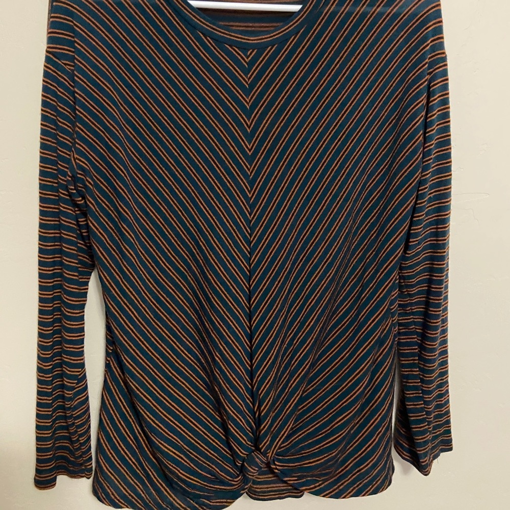 Striped Blouse with Knot